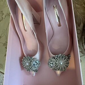 Sophisticated Pink Women's Heels with Embellishments by Sophia Webster